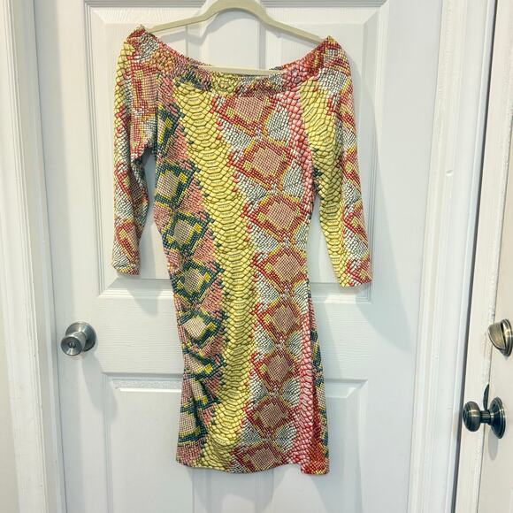Roberto Cavalli Just Cavalli python snake print jersey dress‎ size 44 - Picture 3 of 13